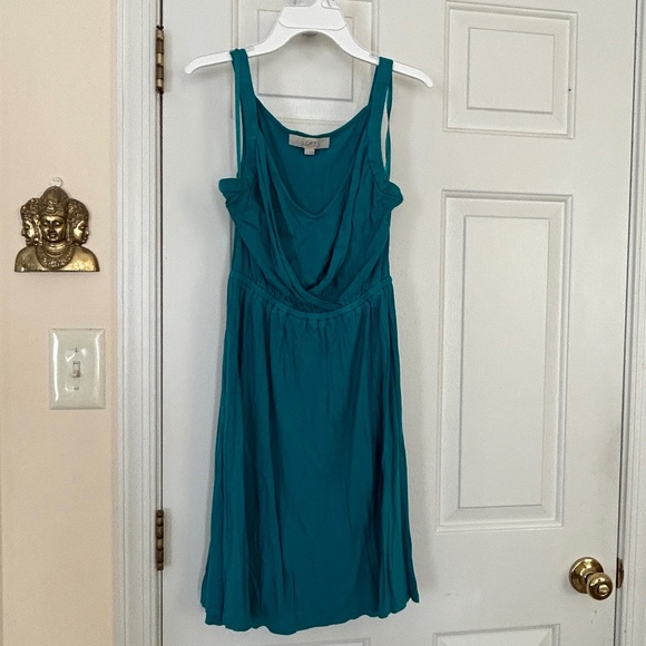 Ann Taylor Loft Sleeveless Teal Dress - Size XS - Picture 4 of 5